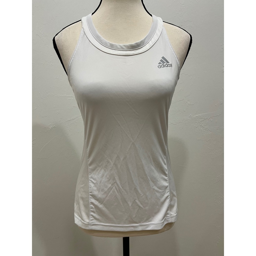 Adidas Aeroready Tank Top Women Small White Excellent Racerback Tennis Gym Shirt